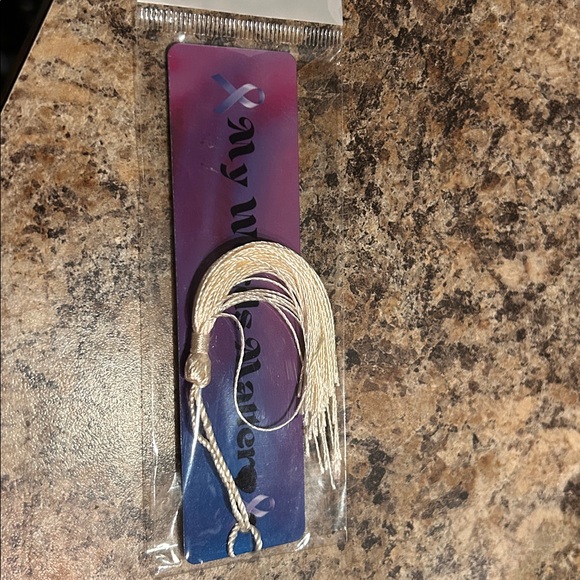 Bookmark (metal)  “My Words Matter”  with Blue Tassel - Picture 2 of 2